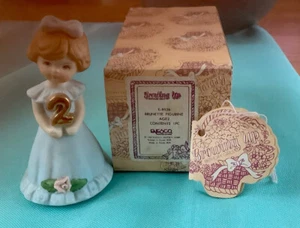 Growing Up Birthday Girls 2 YEAR OLD Enesco Porcelain Figurine in Box - Picture 1 of 4