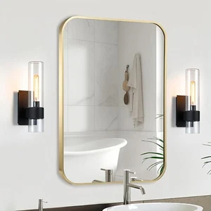 Specchio bagno dorato CLBA 26x38 arredo casa arredo bagno igiene - Foto 1 di 9