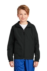 Sport-Tek YST73 Youth 100% Polyester Hoodie Raglan Elastic Back Hem Jacket - Picture 1 of 31