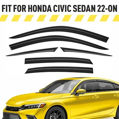 Protectores de lluvia viseras de ventilación pantalla para Honda Civic Sedán 2022-2026 Foto 1 de 4