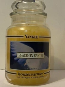 YANKEE CANDLE- PEACE ON EARTH -DISCONTINUED. BLACK BAND. HOUSEWARMER. RARE. NEW. - Picture 1 of 8