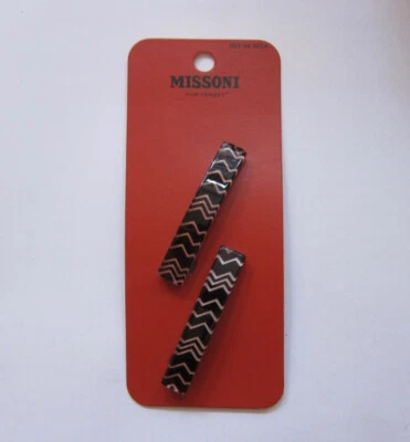 NUEVO CON ETIQUETA - Missoni para pasadores Target, 2 piezas, pinzas para el cabello en zig zag en blanco y negro  Foto 1 de 2