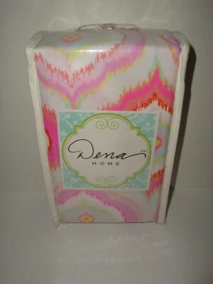 Falda Cama King Nostalgia Dena Home Retreat Rosa Amarillo Azul Multi Ikat Algodón Foto 1 de 3