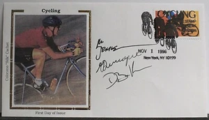 USPS FDC Signed by 3 Olympic Team Members US #3119a 1996 50c Cycling ST1275 - Picture 1 of 4