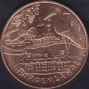 AUSTRIA 10 EURO 2015 BURGERLAND Copper UNC - Picture 1 of 2