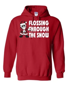 Flossing Through the Snow Unisex Hooded Sweatshirt Hoodie 036 - Picture 1 of 3