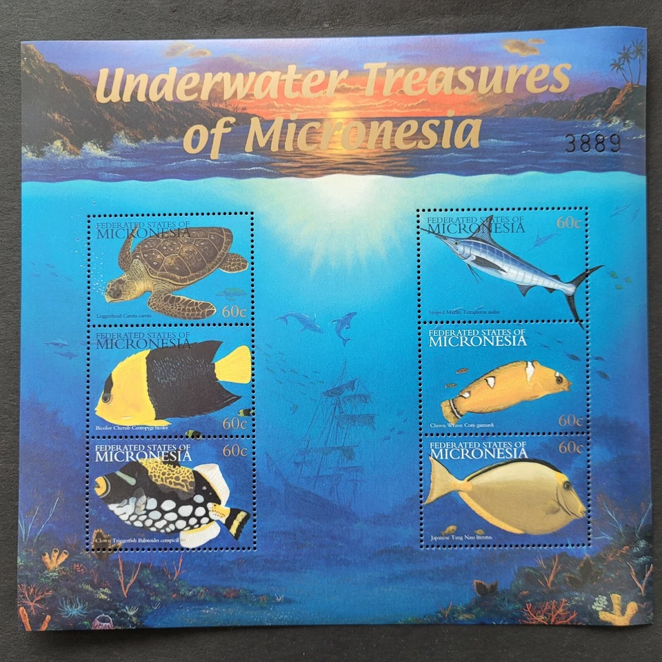 Micronesia 2001 / Underwater Treasure of Micronesia /6v minisheet MNH* - Image 1 of 1