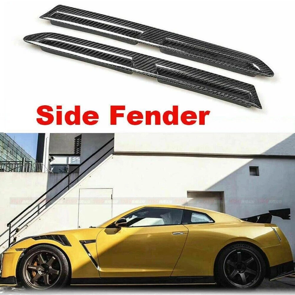 Conjunto de capa de capô de fibra de carbono para-lama dianteiro asa aberturas laterais para Nissan GT-R R35 - Imagem 1 de 4