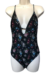 Fashion Union Size S One-Piece Swim Suit Black Floral Women's - Picture 1 of 5