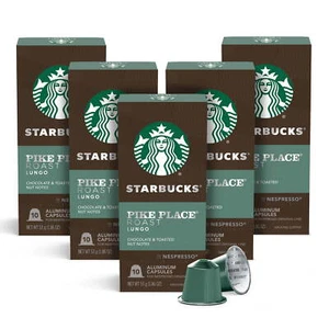Starbucks By Nespresso Original Line Capsules Pike Place Roast 5 Box (50 Pods) - Picture 1 of 8