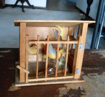 Early Germany Wood Chicken Rooster Squeaker Coop - Putz, German #F - Image 1 of 4