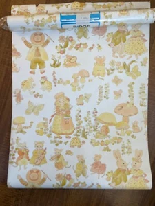 Vintage 70’s wallpaper Birge. Nursery child’s Mushrooms, Yellow 45173 1 retro - Picture 1 of 7