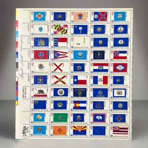 Scott 1633-1682 State Flags Sheet Signed By Designer Walt Reed - Picture 1 of 3