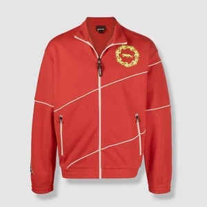 $555 Just Cavalli Men's Red Fire Circle Piped Zip Jacket Size XXL - Picture 1 of 5