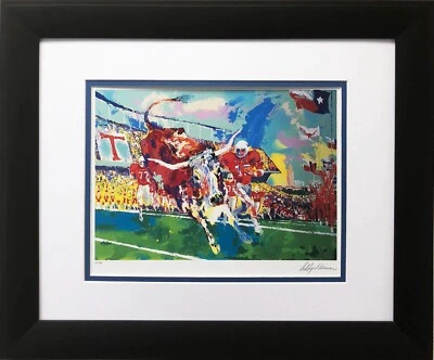 LeRoy Neiman "Texas Longhorns" ARTE ENMARCADO Nuevo Fútbol Foto 1 de 3