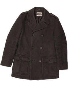 DOLCE & GABBANA Mens Pea Coat IT 52 XL Black Virgin Wool DF70 - Picture 1 of 3