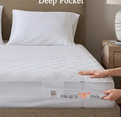 Beautyrest Twin XL Electric Cotton Rich Heated Mattress Pad, White, NIB - Image 1 of 4