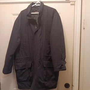 Vtg Brooks Brothers Men’s Large Car Overcoat Navy Blue Full Zip Cotton/poly/ nyl - Picture 1 of 3