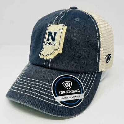 TOTW NCAA Guardiamarinas Azul Marino Beige Camionero Gorra Para Hombres Snapback Ajustable Foto 1 de 4
