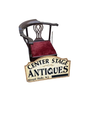 65848   Solid Mahogany Chippendale Corner Chair - Image 1 of 4