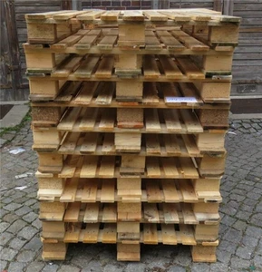10 x Holz Palette CP1 Holzpaletten groß 1200 x 1000 x 130 Einwegpalette - Bild 1 von 5