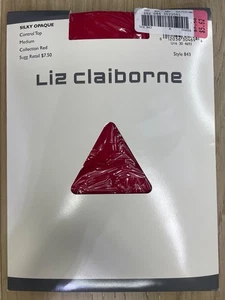 NUEVO DE COLECCIÓN Pantimedias Liz Claiborne Control Top Talla M Estilo Opaco Sedoso 843 Rojo - Imagen 1 de 3