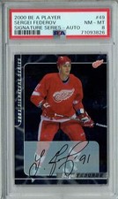 PSA 8 Sergei Federov 2000 Be A Player #49 Rare Card Signature Series-Auto