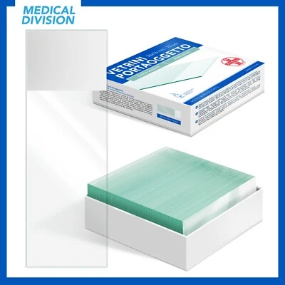 AIESI 144 Vetrini Portaoggetto per microscopio molati con banda 26x76 mm - laboratorio