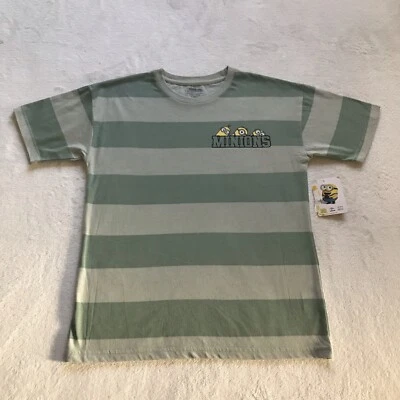 Camiseta gráfica manga corta elástica a rayas verdes Minions para niños talla L (10-12) nueva con etiquetas Foto 1 de 4