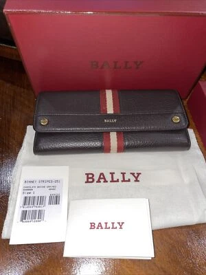 Cartera Larga BALLY TALIROLT F010 Unisex, Cuero Marrón x Rojo $490 Foto 1 de 4