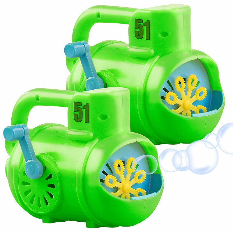 infactory 2er-Set manuelle Seifenblasen-Maschinen im U-Boot-Look, grün/blau - Bild 1 von 3