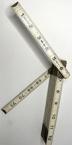 Mercian U.S.A. Wood Folding Tape Measure Carpenters Extension Ruler Vintage 72" - Picture 1 of 8