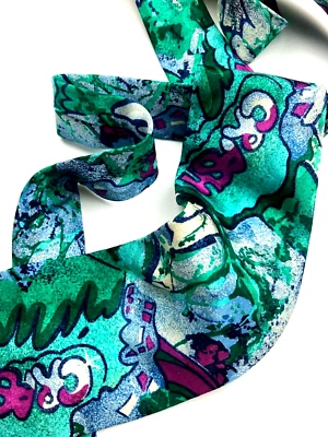 GIANNI VERSACE VINTAGE AÑOS 90 CRASH POP ART TIE LETRAS PINTURA CALLE VERDE - Imagen 1 de 4