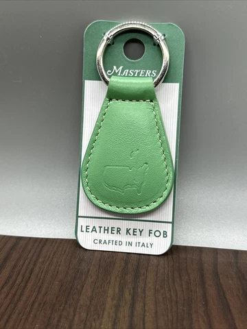 New! Augusta National Golf Masters Tournament Green Leather Key Fob Keychain Cover