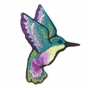 Hummingbird Iron On Embroidered Patch - Picture 1 of 1