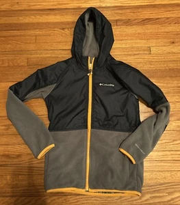 Columbia Omni Heat Boys Size Medium 10/12 Black Grey Full Zip Fleece Jacket T7 - Picture 1 of 9