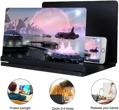 10" Handy 3D Bildschirm Lupe Smartphone Holz Vergrößerungslupe Projektor DE - Bild 1 von 4