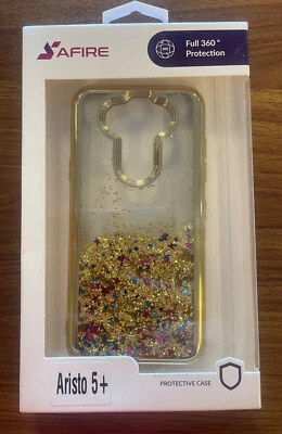 LG Aristo 5+ Funda Brillo Agua Dorado Foto 1 de 2