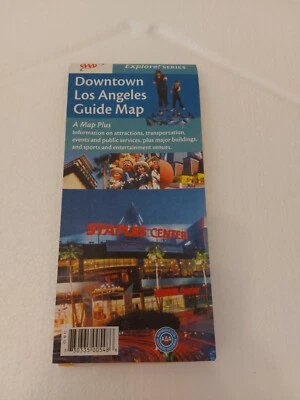2001 AAA Map Of Los Angeles California 17x35 City Historical History  - Image 1 of 4