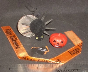 Halloween Kürbis Band Banner Wand Spinne Konfetti Deko 1:12 Miniatur #9045 - Bild 1 von 1