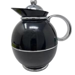 Vintage 80’s Studio Nova by Fuu Hwa Thermal Pitcher Silver Black Coffee - Picture 1 of 12