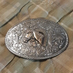VINTAGE WESTERN HORSE RODEO  Metal  Belt Buckle (LOOK AT THE PICTURES)  - Picture 1 of 10
