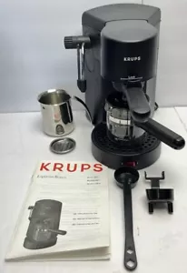 Máquina para hacer café con leche Krups Espresso Bravo Cappuccino negra modelo 871 probada limpia - Imagen 1 de 14