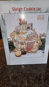 Vintage Sleigh Fill with Toys/Gifts Cookie Jar Sealed Box - Picture 1 of 4