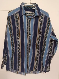 Basix by Fenn Wright & Manson Tribal 90s Button Up Shirt Size Large - Picture 1 of 4