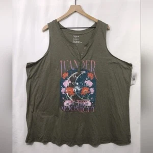 NWT Torrid Graphic Wonder Tank Top Women's 5X Green Boho Retro 90s Y2K Coastal - Picture 1 of 9