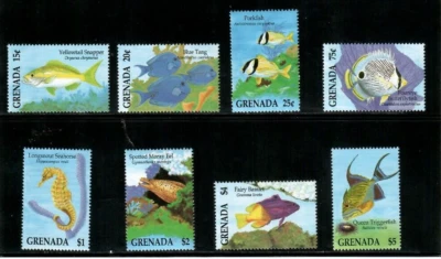 Grenada 1994 - Fish Marine Life - Set Of 8 Stamps - Scott #2350-7 - MNH - Image 1 of 3