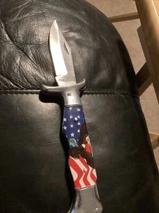 Folding pocket knife stainless pakistan american flag with eagle - Picture 1 of 6
