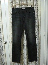MEK DNM CARLSON STRAIGHT MEN SIZE 32 BLACK JEANS-34" INSEAM-DISTRESSED-STRETCH