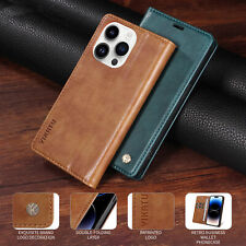 Magnetic Leather Wallet Cover Case For 15 14 13 12 11 Pro Max XR 7 8 SE